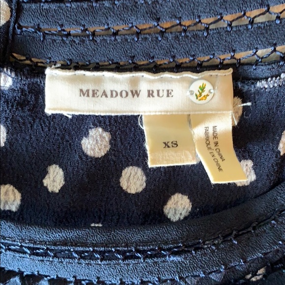 Anthropologie Meadow Rue Navy Dot Blouse, XS - Picture 3 of 4